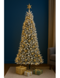 Albero Montecarlo floccato, 240 cm, 350 LED bianco caldo, giochi di luce, diametro 119 cm, 1408 rami, la magia di Natale