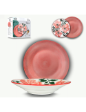 SERVIZIO 12 PIATTI TAVOLA ROSE