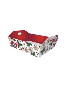 CESTA MEDIA BIANCO NATALE CON MANIGLIE su TreG Ingrosso