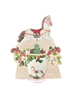 Tazza di Natale in porcellana, 350 ml, d.8,3 x h.10,5 x 11,5 cm, confezione regalo, La magia di natale per colazioni e tisane
