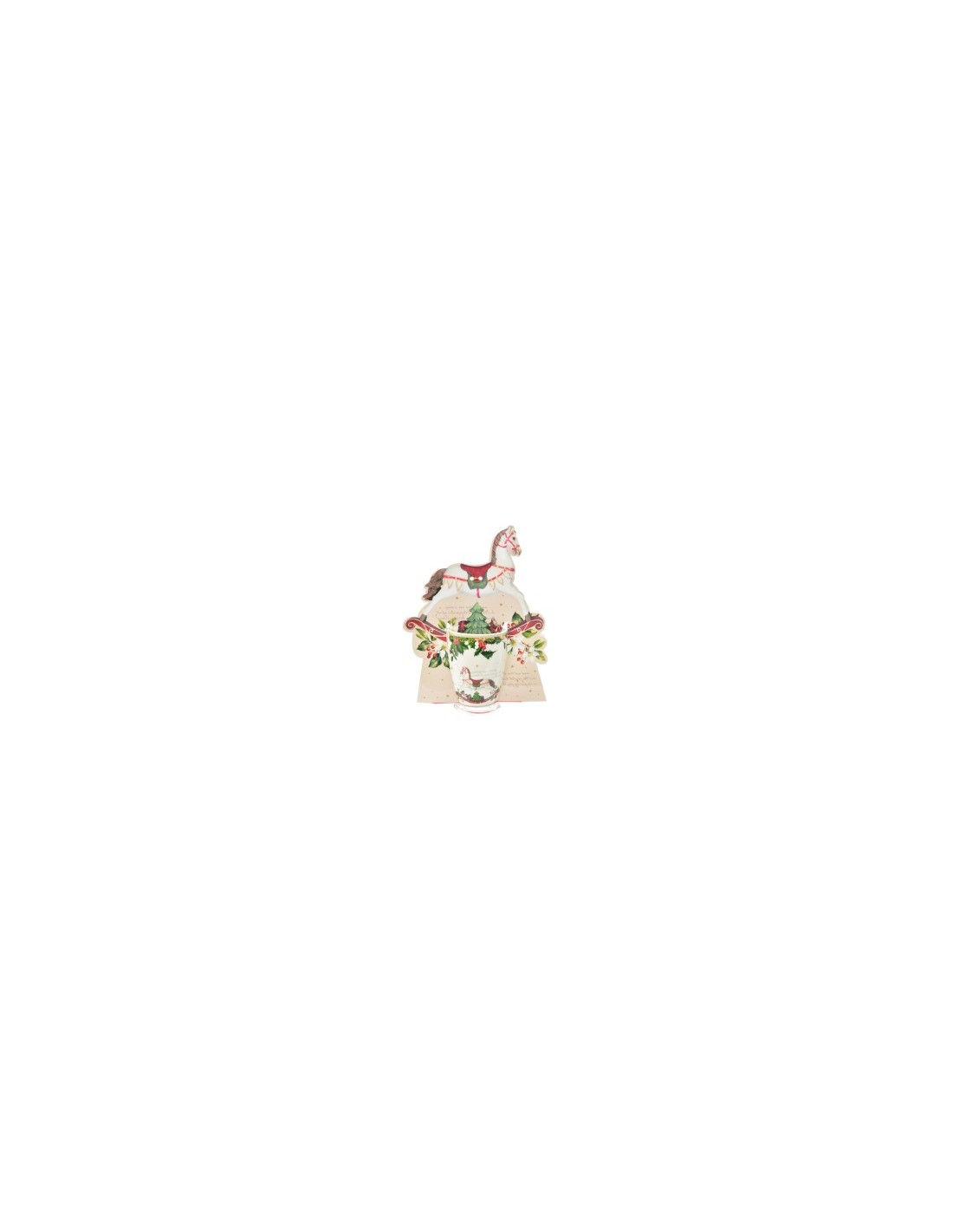 Tazza di Natale in porcellana, 350 ml, d.8,3 x h.10,5 x 11,5 cm, confezione regalo, La magia di natale per colazioni e tisane