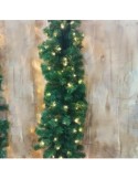 Ghirlanda  di Natale verde con 170 luci LED, 8 giochi di luce,  270x30xH30 cm, La magia di natale per decorazioni luminose