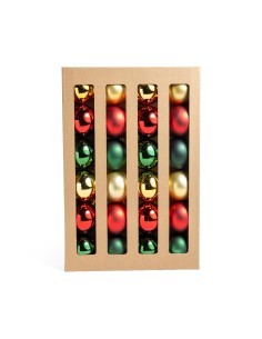 Sfere di Natale tradizione 6 cm in plastica, confezione da 24 pezzi, La magia di natale per alberi