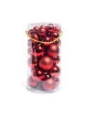 Sfere di Natale rosse in plastica miste, confezione da 50 pezzi, La magia di natale per alberi