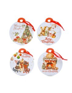 Decorazione sfera di Natale in ceramica 17x19 cm assortita, La magia di natale per decorazioni