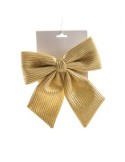 Fiocco imbottito di Natale in poliestere oro 22x22 cm, La magia di natale per porte, finestre e decorazioni festive