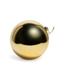 Sfera di Natale dorata lucida 15 cm in plastica, La magia di natale per alberi, centrotavola e decorazioni festive