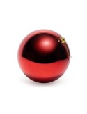 Sfera di Natale rossa lucida 25 cm in plastica, La magia di natale per alberi, centrotavola e decorazioni festive