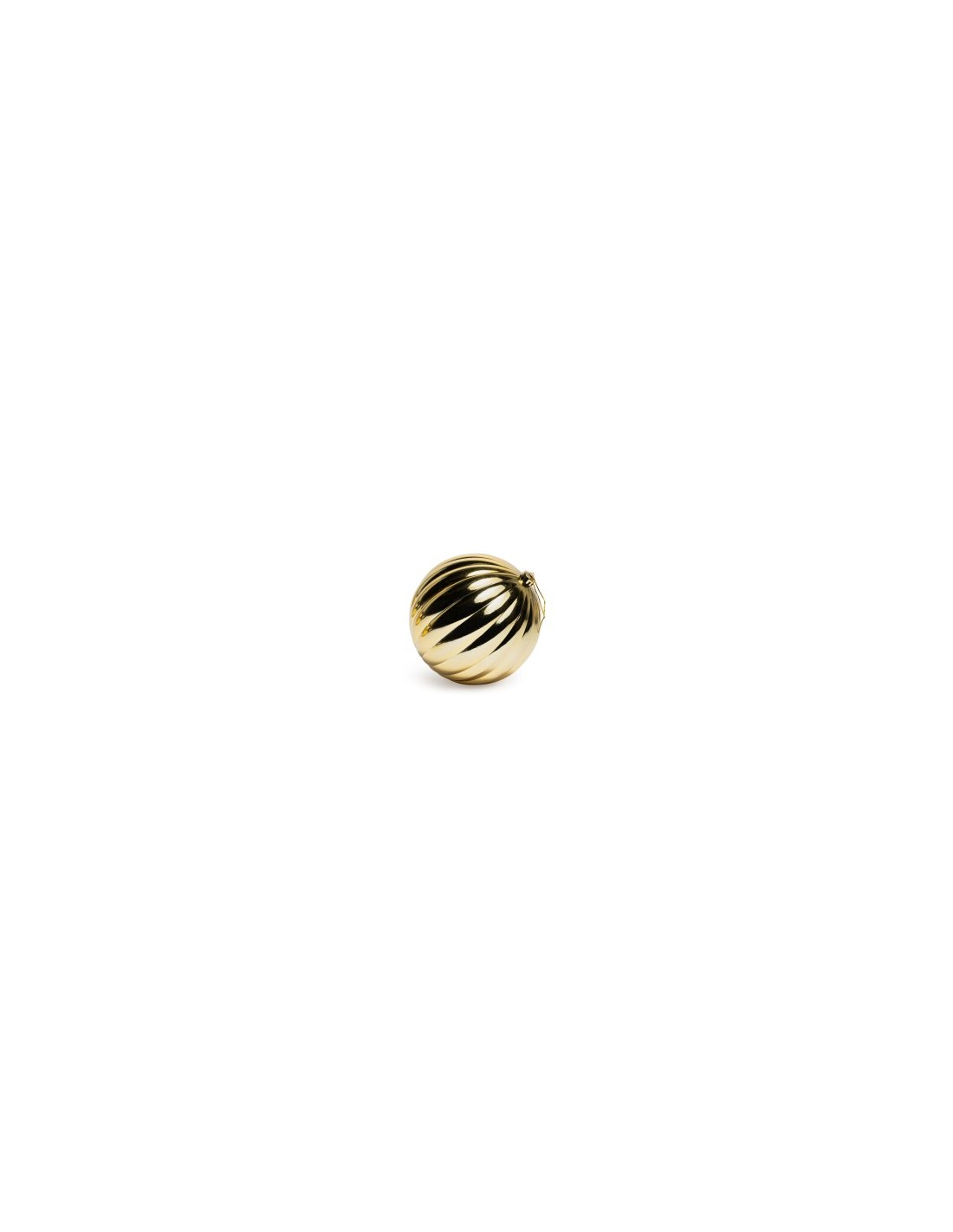 Sfera di Natale striata dorata lucida 20 cm in plastica, La magia di natale per alberi, centrotavola e decorazioni festive