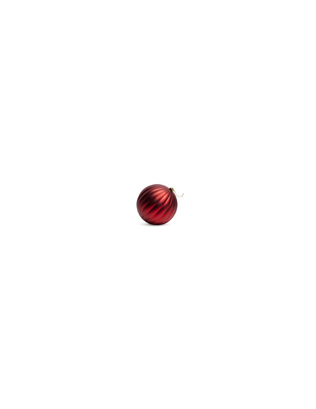 Sfera di Natale striata rossa 20 cm in plastica, La magia di natale per alberi, centrotavola e decorazioni festive