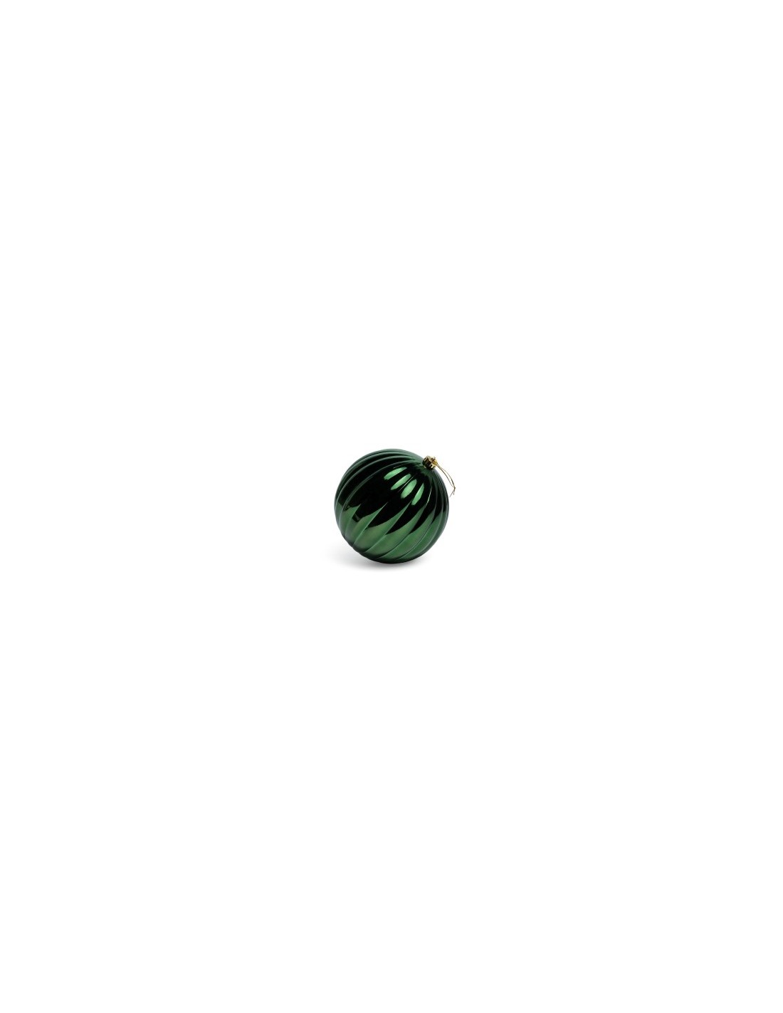 Sfera di Natale striata verde lucida 20 cm in plastica, La magia di natale per alberi, centrotavola e decorazioni festive