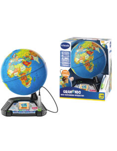 VTech Giramondo - Video Mappamondo Interattivo con Penna Touch e 600 Video Educativi