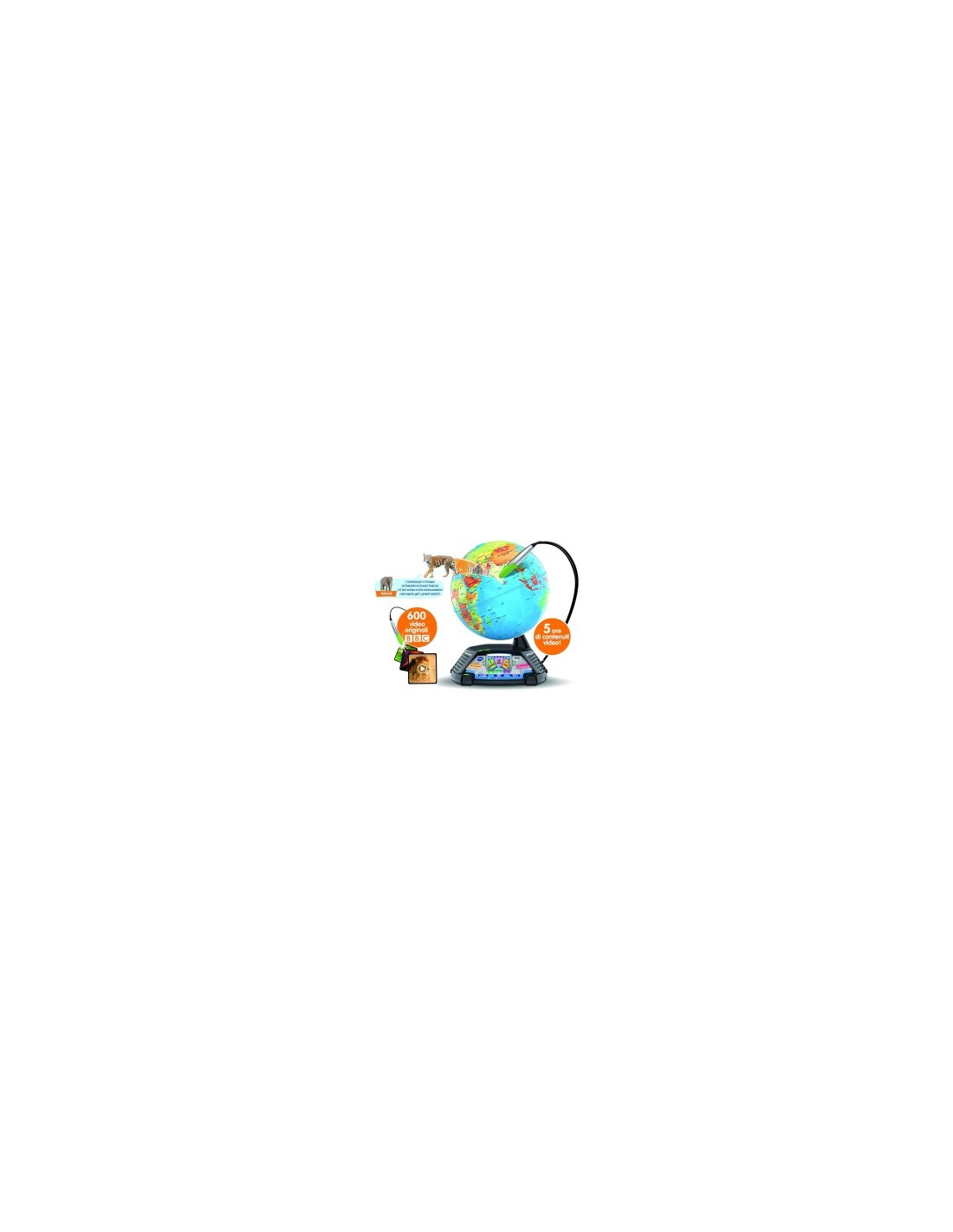 VTech Giramondo - Video Mappamondo Interattivo con Penna Touch e 600 Video Educativi