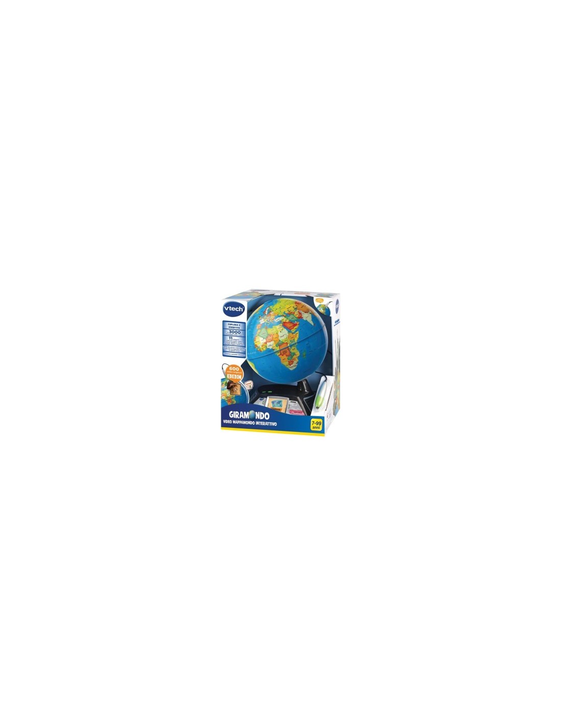 VTech Giramondo - Video Mappamondo Interattivo con Penna Touch e 600 Video Educativi