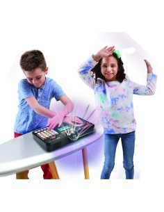 Mixer DJ 80 Kidistar, Console DJ con Luci, Microfono Incorporato, Bluetooth, 15 Tasti Luminosi, 15 Mix Inclusi