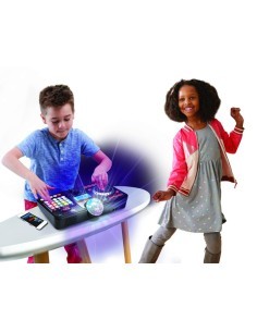 Mixer DJ 80 Kidistar, Console DJ con Luci, Microfono Incorporato, Bluetooth, 15 Tasti Luminosi, 15 Mix Inclusi
