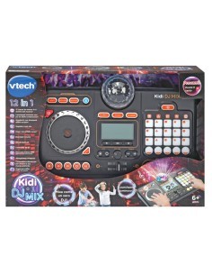 Mixer DJ 80 Kidistar, Console DJ con Luci, Microfono Incorporato, Bluetooth, 15 Tasti Luminosi, 15 Mix Inclusi