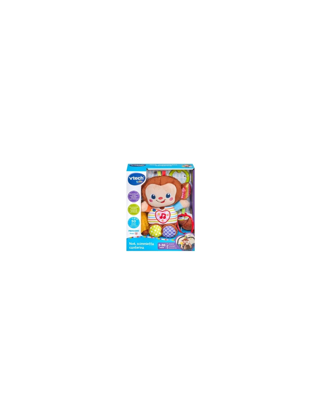 VTech Noè Scimmietta Canterina - Sonaglio Interattivo per Neonati 3-36 Mesi