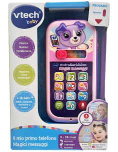 VTech Il Mio Primo Telefono - Magici Messaggi Rosa, Gioco Interattivo 9-36 Mesi