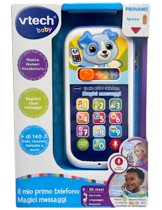 VTech Il Mio Primo Telefono - Magici Messaggi Blu, Gioco Interattivo 9-36 Mesi