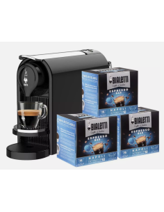 Bialetti Gioia Plus Macchina da Caffè Automatica + 48 Capsule, Nero