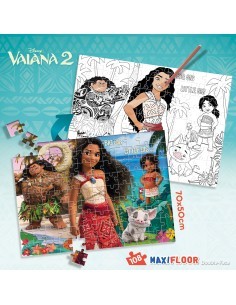 DISNEY, PUZZLE DF MAXIFLOOR 108 PZ, OCEANIA 2, LISCIANI, PUZZLE BAMBINI, DOUBLE-FACE, FORMATO 70X50 CM