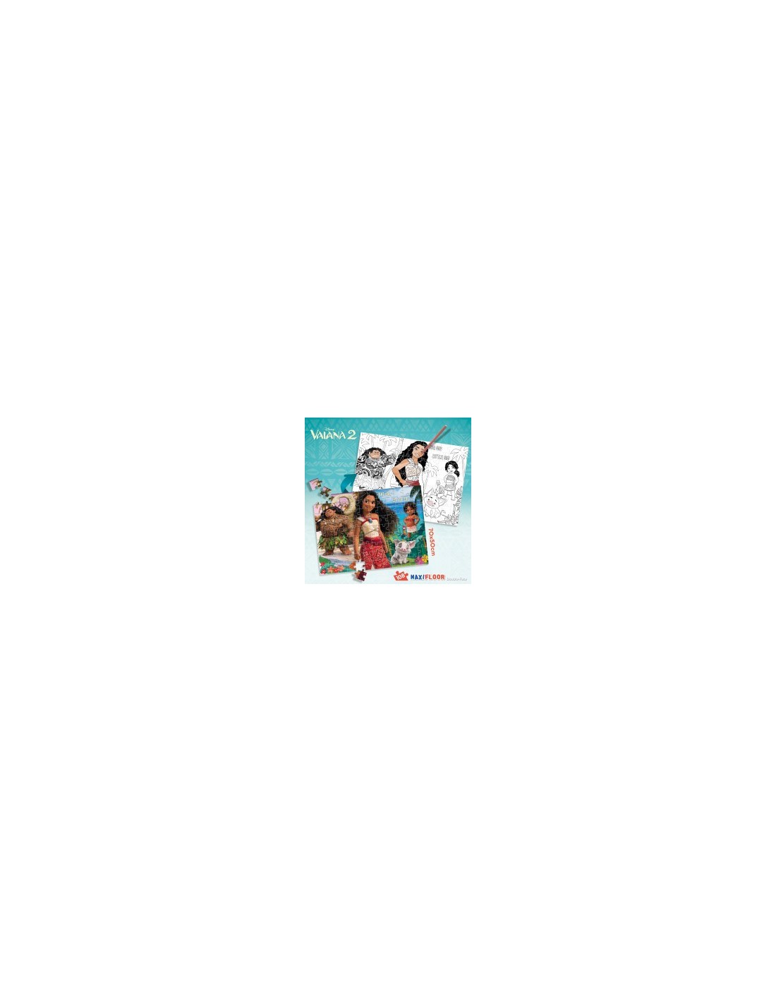 DISNEY, PUZZLE DF MAXIFLOOR 108 PZ, OCEANIA 2, LISCIANI, PUZZLE BAMBINI, DOUBLE-FACE, FORMATO 70X50 CM