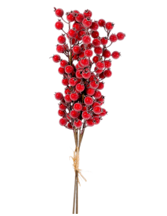 Rametto di Natale Bacche Rosse Ghiacciate H65cm PVC, Decorazioni di Natale, Addobbi, La magia di Natale per la casa