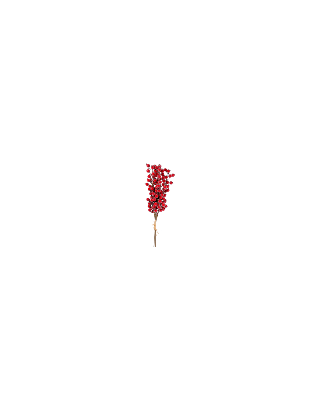 Rametto di Natale Bacche Rosse Ghiacciate H65cm PVC, Decorazioni di Natale, Addobbi, La magia di Natale per la casa