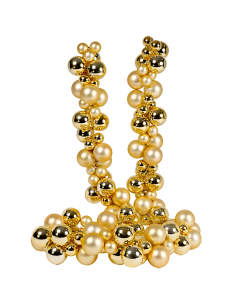 Ghirlanda di Natale Sfere Oro 3/5cm Lunghezza 180cm PVC, Decorazioni Natalizie, Addobbi, La magia di Natale per la casa