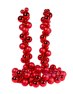 Ghirlanda di Natale Sfere Rosse 3/5cm Lunghezza 180cm PVC, Decorazioni Natalizie, Addobbi, La magia di Natale per la casa