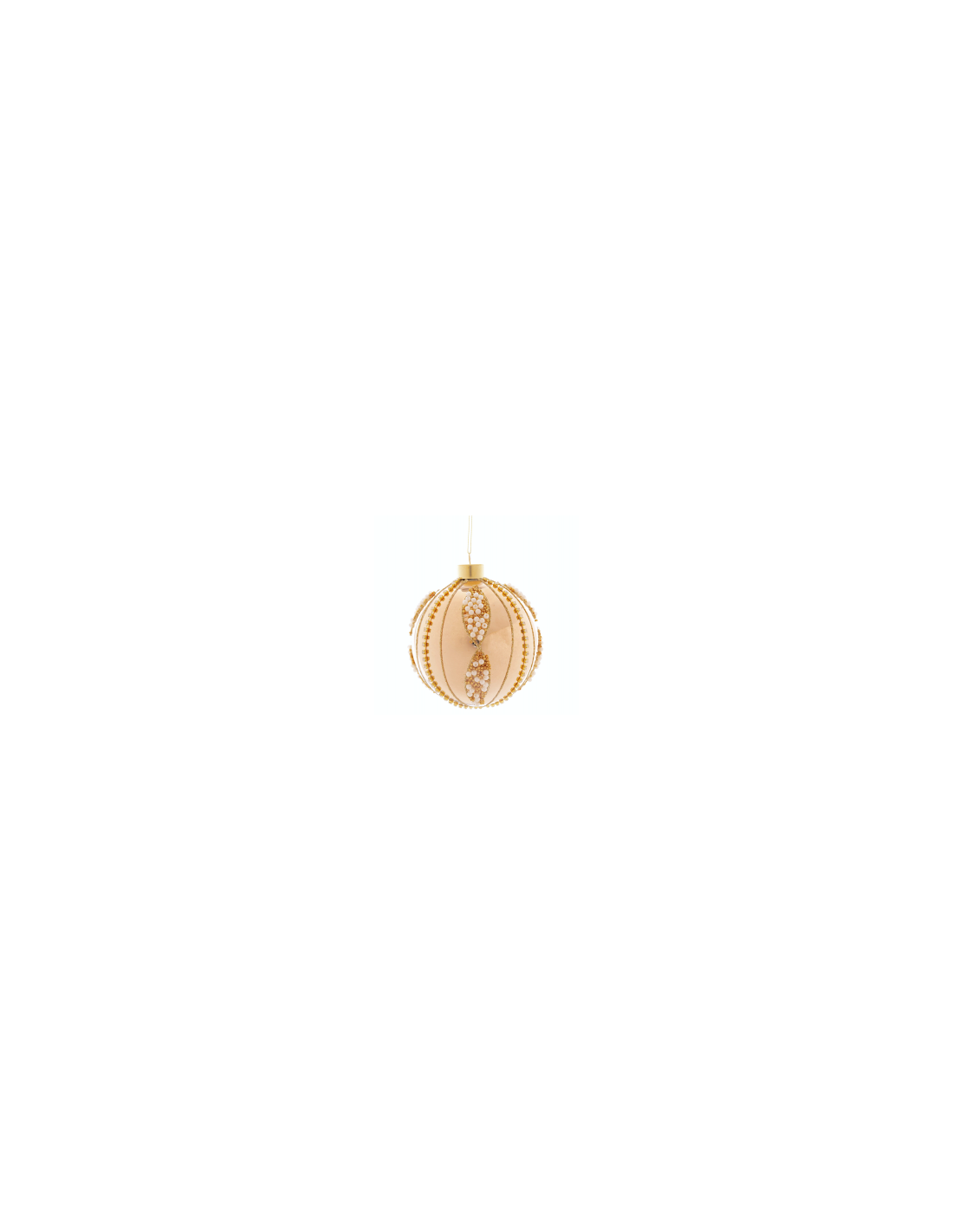 Sfera di Natale Oro Beads 8cm Vetro, Pallina Natalizia, Decorazioni Albero, La magia di Natale per la casa