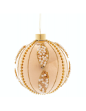 Sfera di Natale Oro Beads 12cm Vetro, Pallina Natalizia, Decorazioni Albero, La magia di Natale per la casa