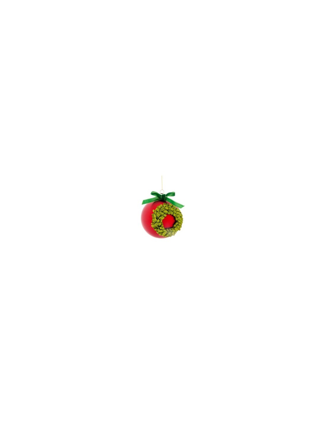 Sfera di Natale Rossa Ghirlanda 12cm Vetro, Pallina Natalizia, Decorazioni Albero, La magia di Natale per la casa
