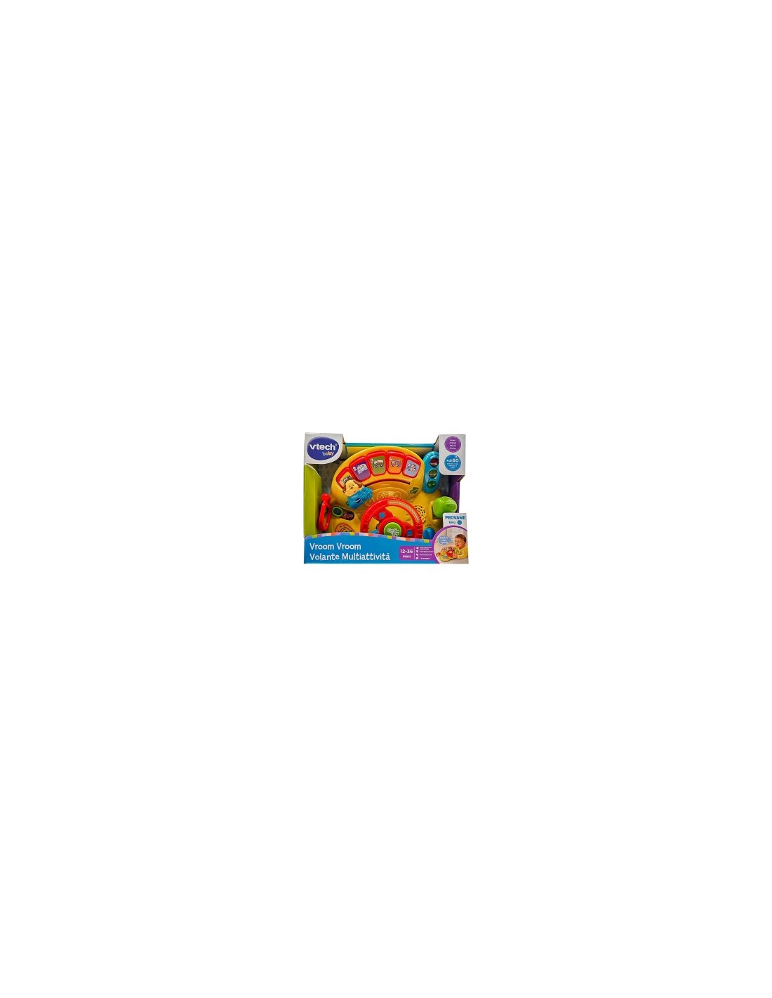 VOLANTE MULTIATTIVITA' VTECH VROOM VROOM , CRUSCOTTO INTERATTIVO, MACCHININA COMANDABILE, 12-36 MESI
