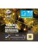 CATENA 20M NTL6 NASTRO MINICLUSTER Ø6CM 1000 MICROLED BIANCO CALDO ...