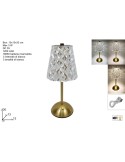 LAMPADA LED RICARICABILE CON BASE METALLO ORO