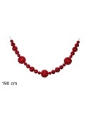 GHIRLANDA 23 SFERE 190CM ROSSO PLASTICA