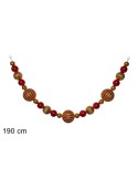GHIRLANDA 23 SFERE 190CM ROSSO/ORO PLASTICA