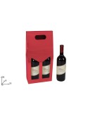 BOX PORTABOTTIGLIA 2 POSTI ROSSO METALLIZZATO