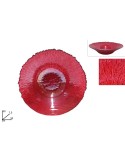 CENTROTAVOLA VETRO ROSSO 30CM