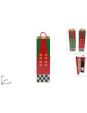 PORTABOTTIGLIA LEGNO ROSSO/VERDE DECORO SCACCHI ASSORTITO