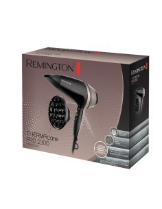 Remington D5715 Asciugacapelli Thermacare Pro, Ionico, 2300W, Diffusore e Concentratore, Basso Rumore, Nero e Grigio