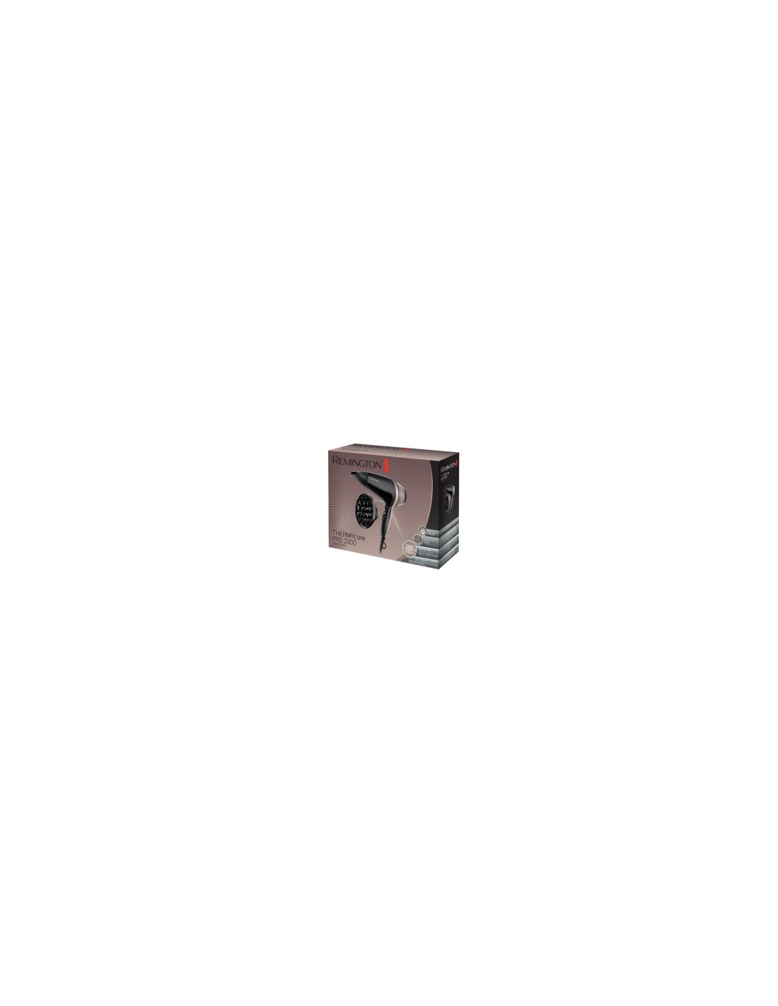 Remington D5715 Asciugacapelli Thermacare Pro, Ionico, 2300W, Diffusore e Concentratore, Basso Rumore, Nero e Grigio