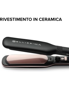 Bellissima Imetec XL ION – Piastra per Capelli Lisci, Piastre Larghe, Ionizzatore, Ceramica e Cheratina