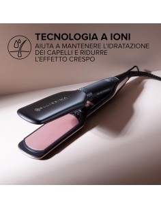 Bellissima Imetec XL ION – Piastra per Capelli Lisci, Piastre Larghe, Ionizzatore, Ceramica e Cheratina