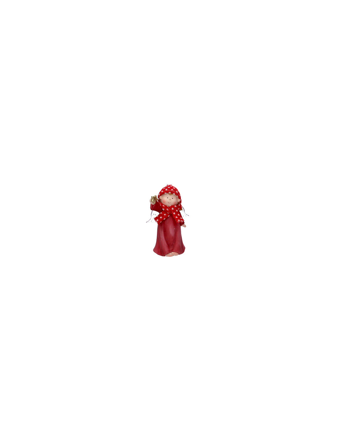 ANGELO RESINA ROSSO CON STELLA E LED 16,5X10,5X26CM