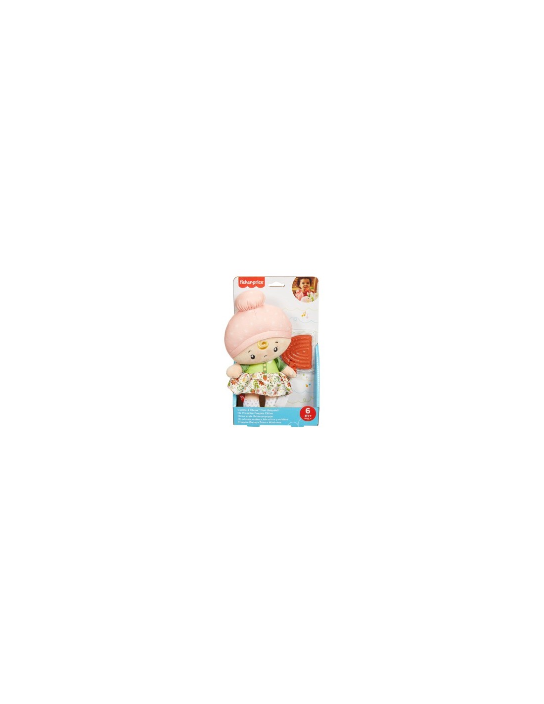 Fisher-Price – Prima Bambola Coccole e Suoni con Dentaruolo e Giochi Sensoriali, 6+ mesi