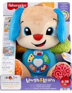 Fisher-Price – Cagnolino Ridi e Impara Smart Stages Multilingue, Peluche Musicale Interattivo 6+ mesi
