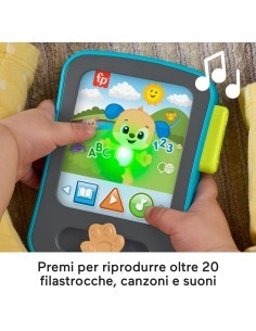 Fisher-Price – Tablet delle Storie Cagnolino Ridi e Impara, Giocattolo Educativo Multilingue 6+ mesi